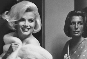 Marilyn and Pat Newcomb at JFK's birthday gala, May 1962