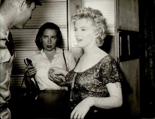 During filming of 'Bus Stop', 1956.