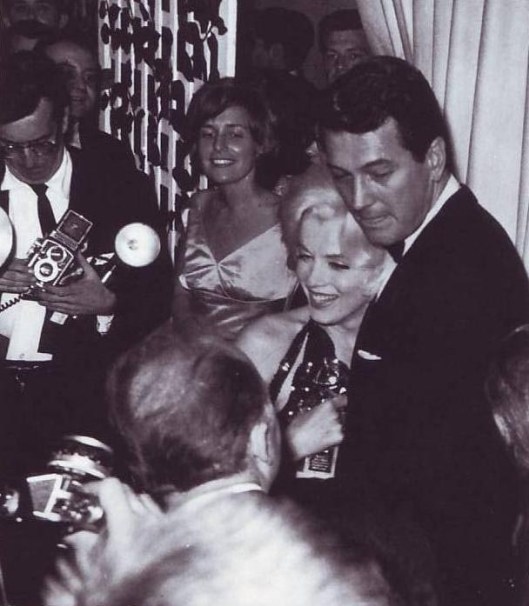 Pat with Marilyn and Rock Hudson
