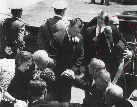 At Marilyn's funeral, August 1962