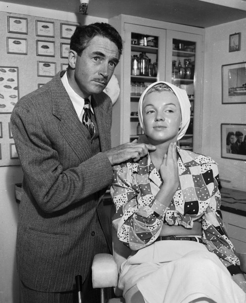 With Columbia's make-up artist, Clay Campbell